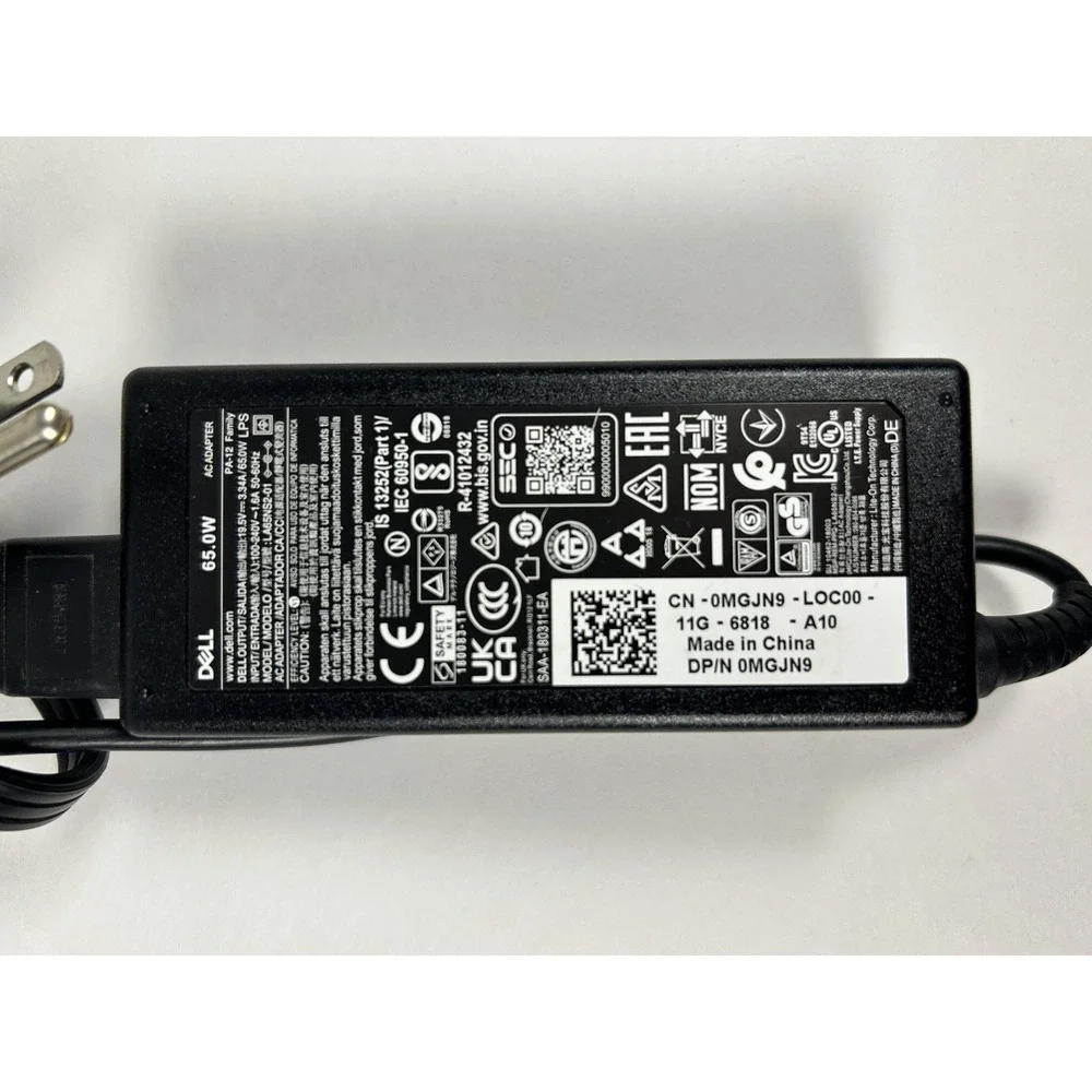 Genuine Dell 65W AC Adapter small tip (4.5mm) for Chromebook Inspiron XPS